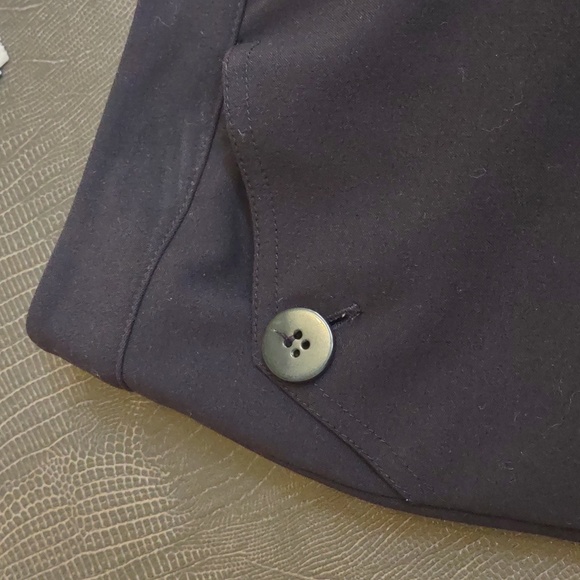 Cropped Stretch Capri Dress Pant with Button Detailing - Picture 4 of 4